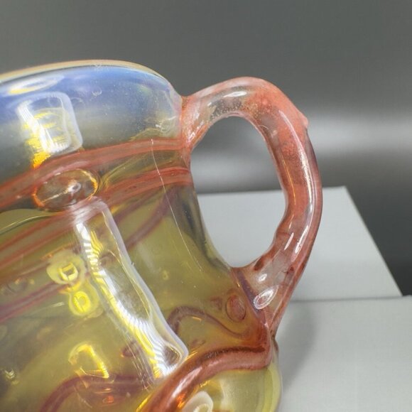 Vintage Hand Blown Delicate Italian Glass Small Cups Mugs Opalescent Thin Glass - Picture 5 of 16